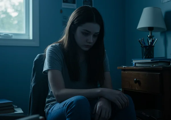 Teenager feeling deep sadness and loss of interest from depression