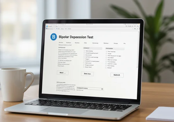 Screenshot of an online bipolar depression test interface