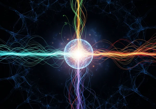 An abstract visualization of AI processing interconnected mood data, triggers, and cycles