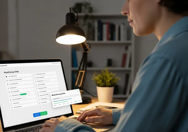 Person taking an online bipolar test