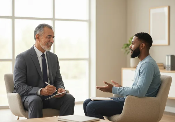 Psychiatrist interviewing a patient