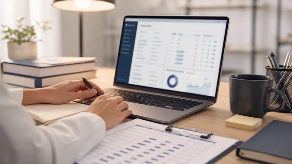 ICD code review on laptop