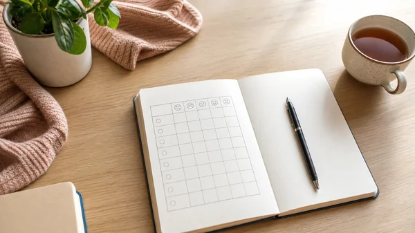 Mood notes on a calm desk