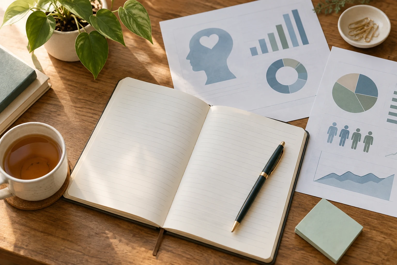Calm mental health data desk